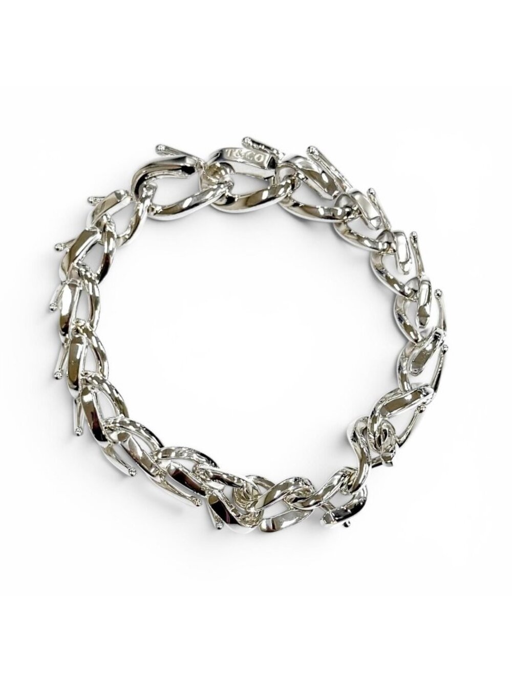 Tiffany & Co Forge Medium Links Bracelet 19 Silver 22